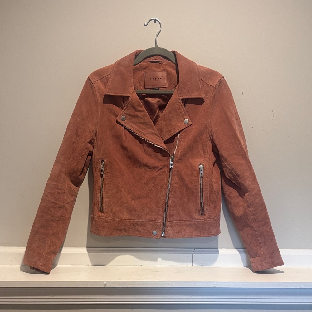 Blank NYC Suede Moto Jacket - Rose Pink - Size Medium